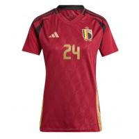 Camisa de Futebol Bélgica Amadou Onana #24 Equipamento Principal Mulheres Europeu 2024 Manga Curta